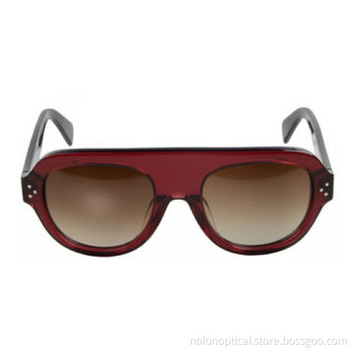 Elegant Acetate Sunglasses with Polarized Sunglass, Red Color